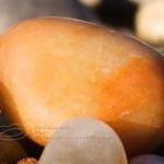 Macro Photo Beach Stone Pebbles Close Up Orange..