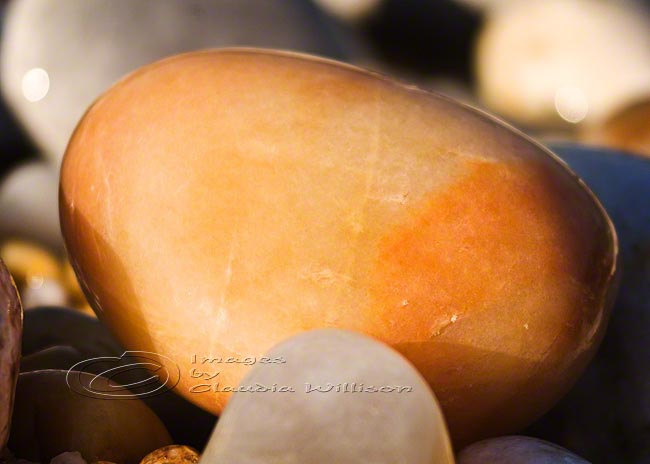 Macro Photo Beach Stone Pebbles Close Up Orange Print 5x7"