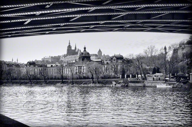 Prague Photo Travel Photo Black & White Photo Charles Bridge 8x12"