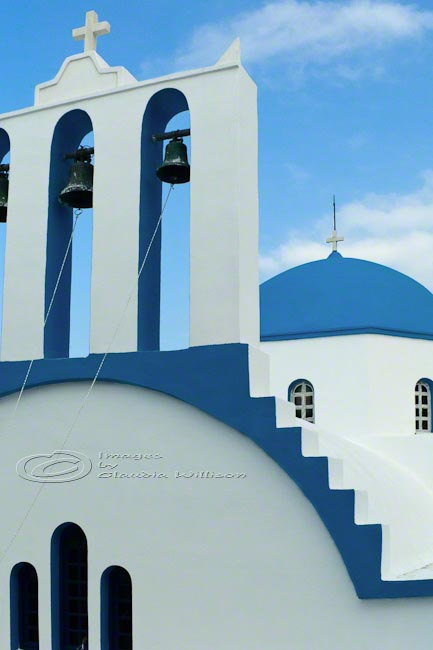 Greek Island Photo Orthodox Church Travel Greece Blue 8x12" Print