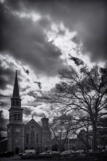 Morristown United Methodist Church Travel Photo Black & White 8x12" Print