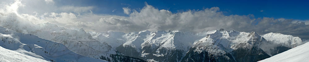 Panoramic Photo Mountain Panorama Photo Austrian Alps 30x7.5" Print